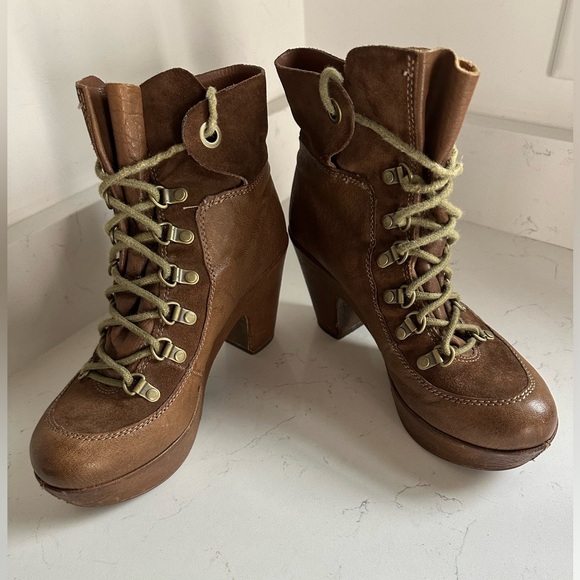 Kork-Ease Militaire Maya‎ platform Booties brown sz 8.5 - Picture 2 of 8